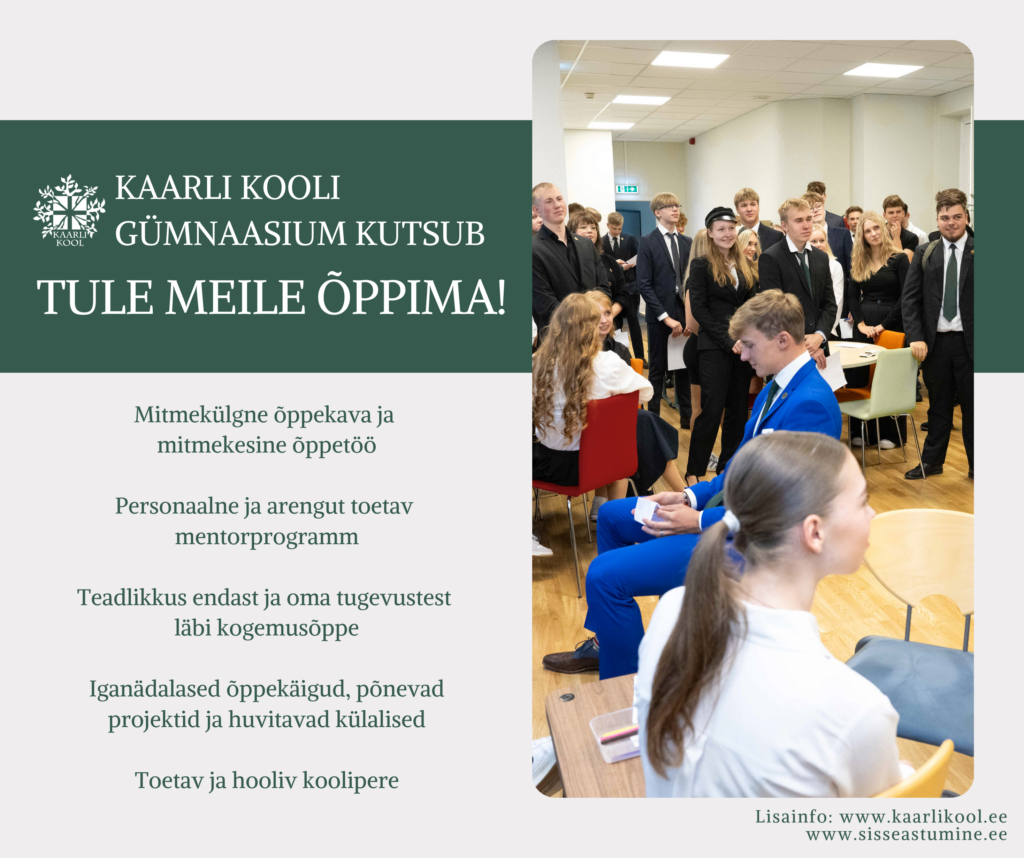 Kaarli Kooli gümnaasium kutsub õppima! 