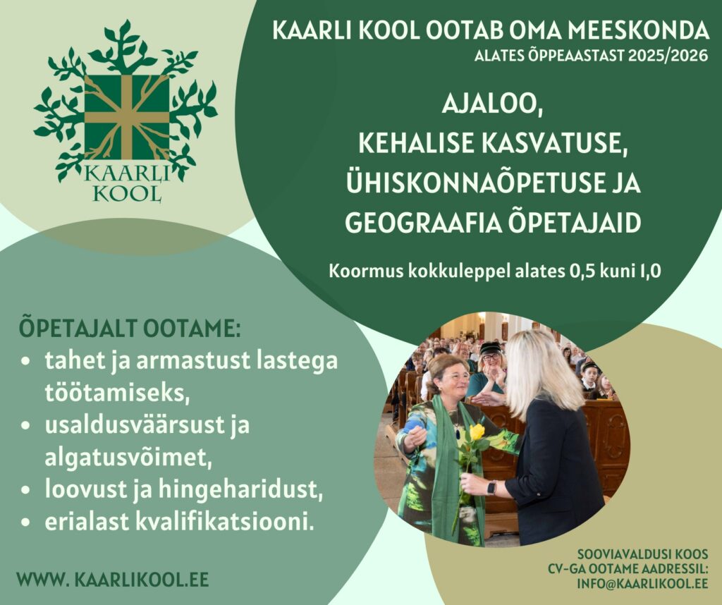 Otsime uuest õppeaastast uusi õpetajaid!