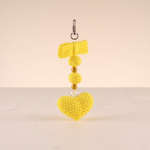Heegeldatud võtmehoidja - kollane süda