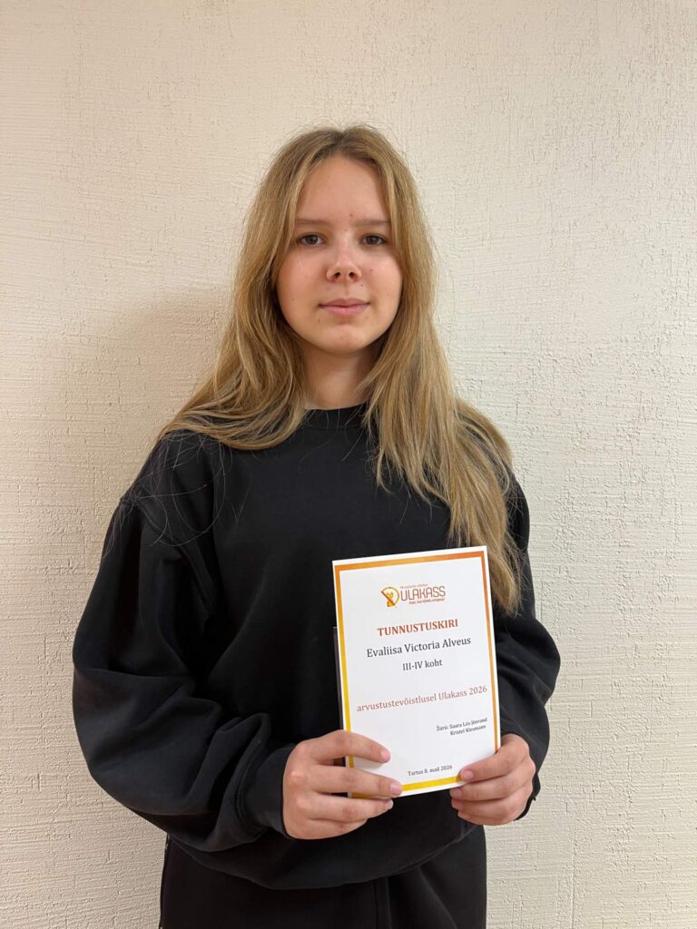 Õpilane saavutas raamatuarvustuste võistlusel III koha Õpilane saavutas raamatuarvustuste võistlusel III koha