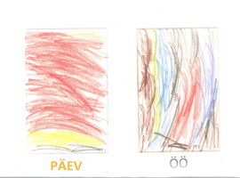 Öö ja päev. Iti (3a). Lehekese rühm Laste looming
