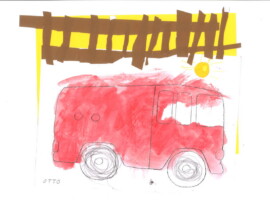 Tuletõrjeauto. Otto (3a). Lehekese rühm Laste looming